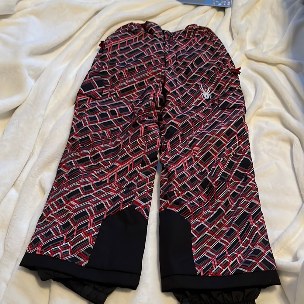 |spyder ski pants| |black and red| |kids 6-8|